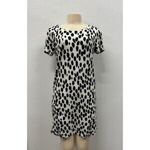 H&M women size Small  black and white leopard print short sleeve dress
